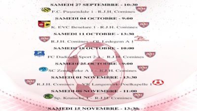 U7A - Calendrier - Gewestelijk U7 D